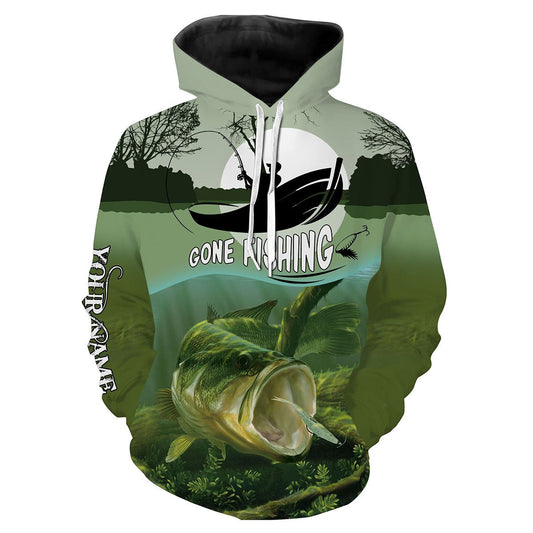 Largemouth Bass Fishing Customize Name Fishing Shirts Personalized All Over Printed Shirts For Men Hoodie