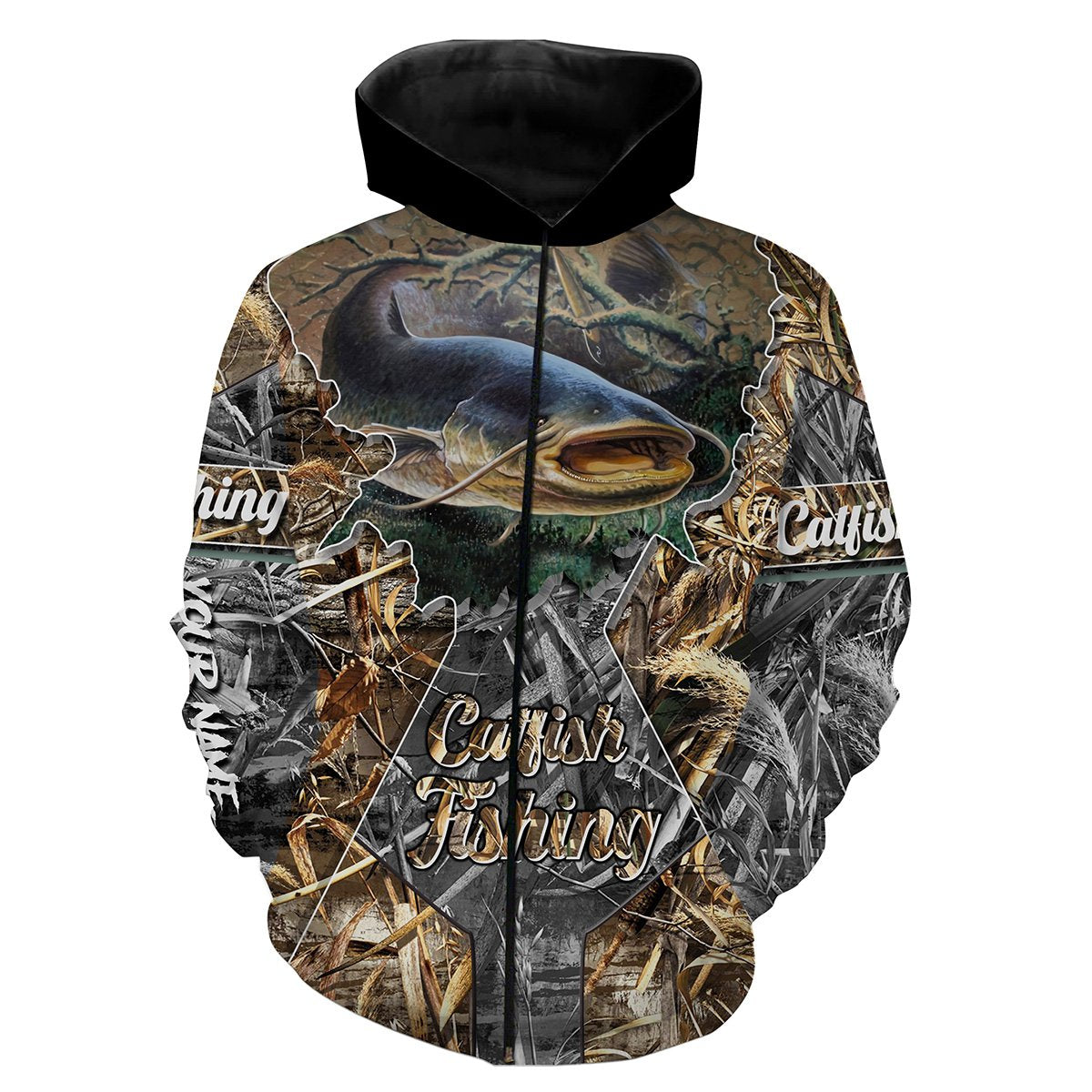 Catfish Camo Customize name All over print shirts - personalized fishing gift for men and women and Kid - NQS472