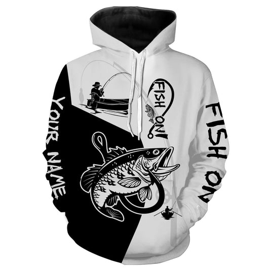 Bass Fish On Custome Name 3D All Over Printed Shirts For Adult And Kid Personalized Fishing gift NQS355 Hoodie