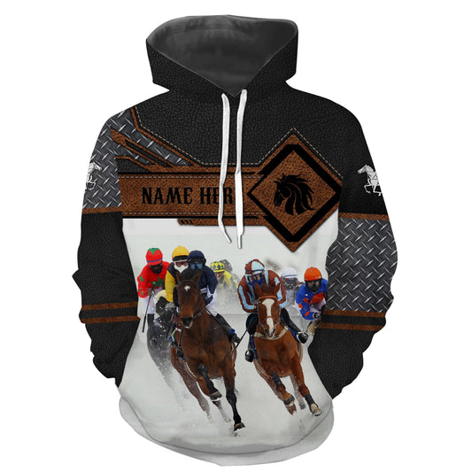 Horse Riding Tops Custom Name And Photo 3D Equestrian Riding Shirts Hoodie Hoodie