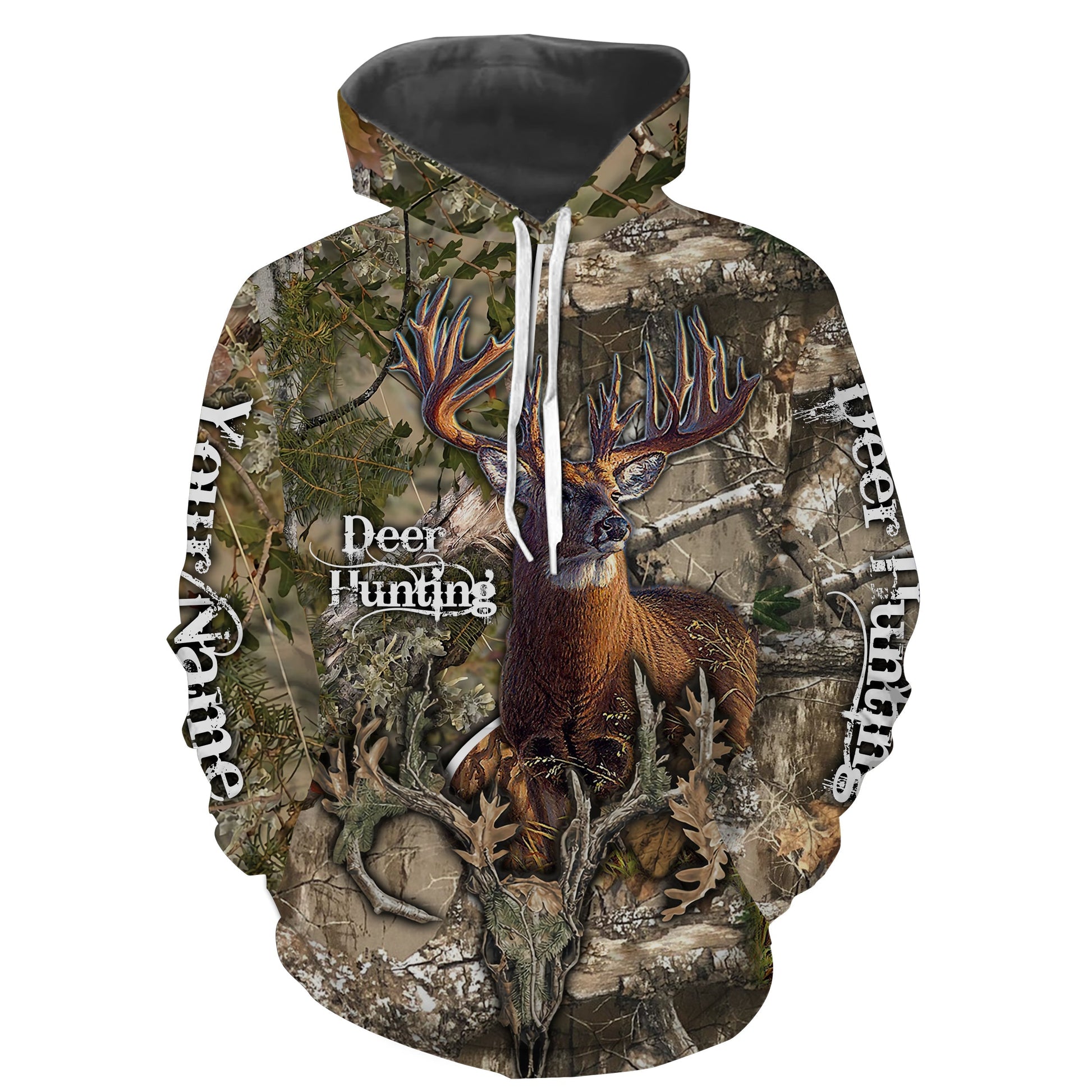 Deer Hunting camo hunting clothes skull Customize Name 3D All Over Printed Shirts NQS862 Hoodie