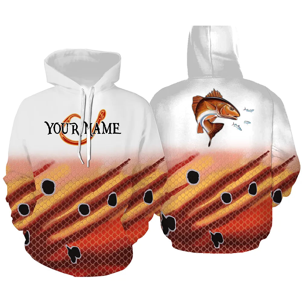 Redfish Fishing Customized Name 3D All Over printed Shirts For Adult And Kid Personalized Shirts NQS297 Hoodie