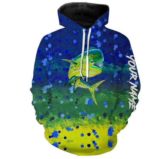 Mahi Mahi Fishing Customized Name 3D All Over printed Shirts For Adult And Kid Personalized Shirts NQS298 Hoodie