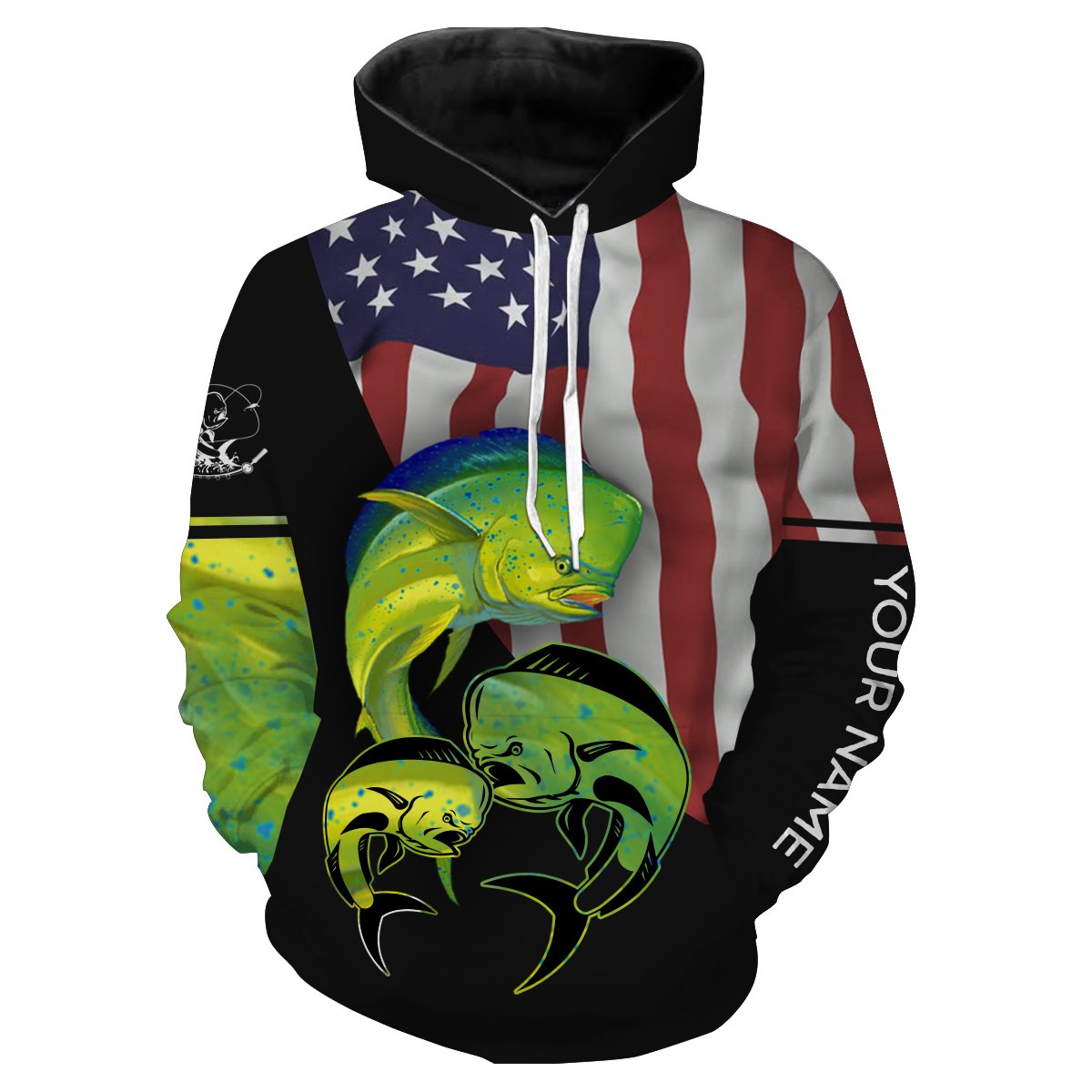 Mahi mahi Fishing Custom Name American Flag Patriot 4th of July All Over Printed Shirts NQS379