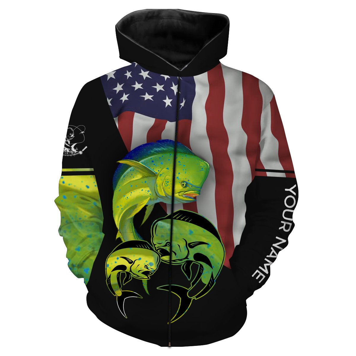 Mahi mahi Fishing Custom Name American Flag Patriot 4th of July All Over Printed Shirts NQS379