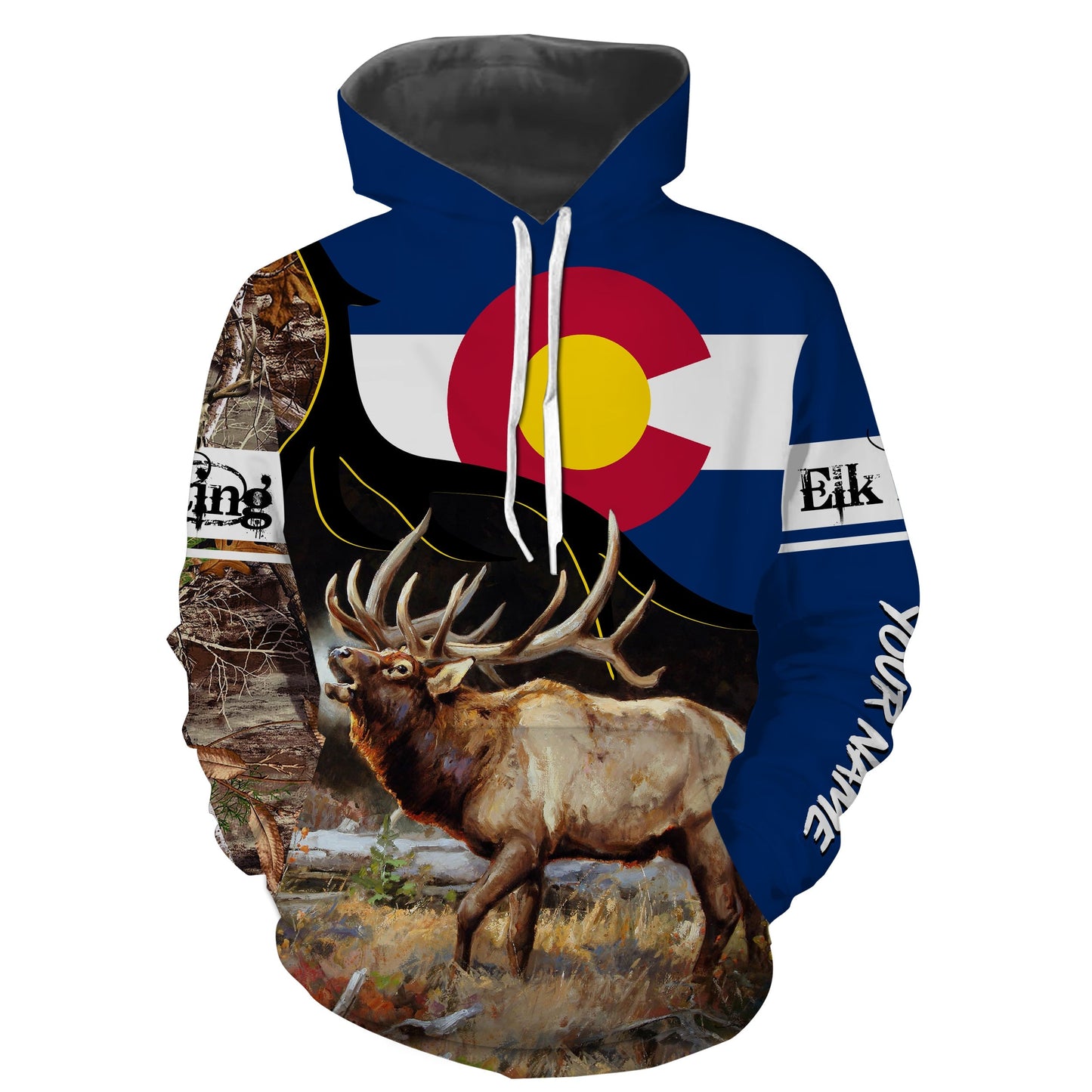 Colorado Co Elk Hunting Camo Customize Name 3D All Over Printed Shirts Hoodie Hoodie