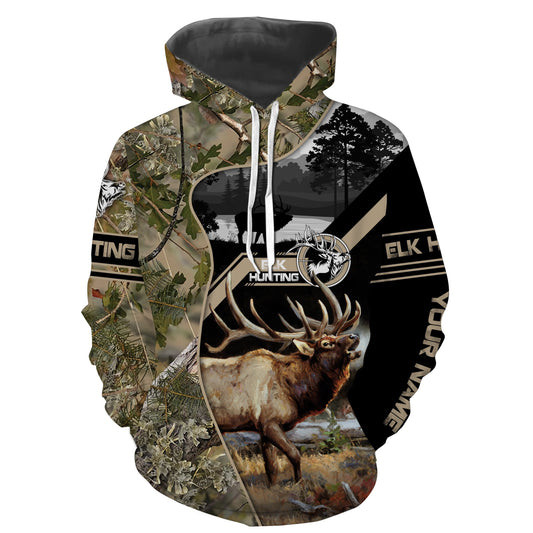 Elk Hunting Camo Custom Name 3D All over print shirts NQS770