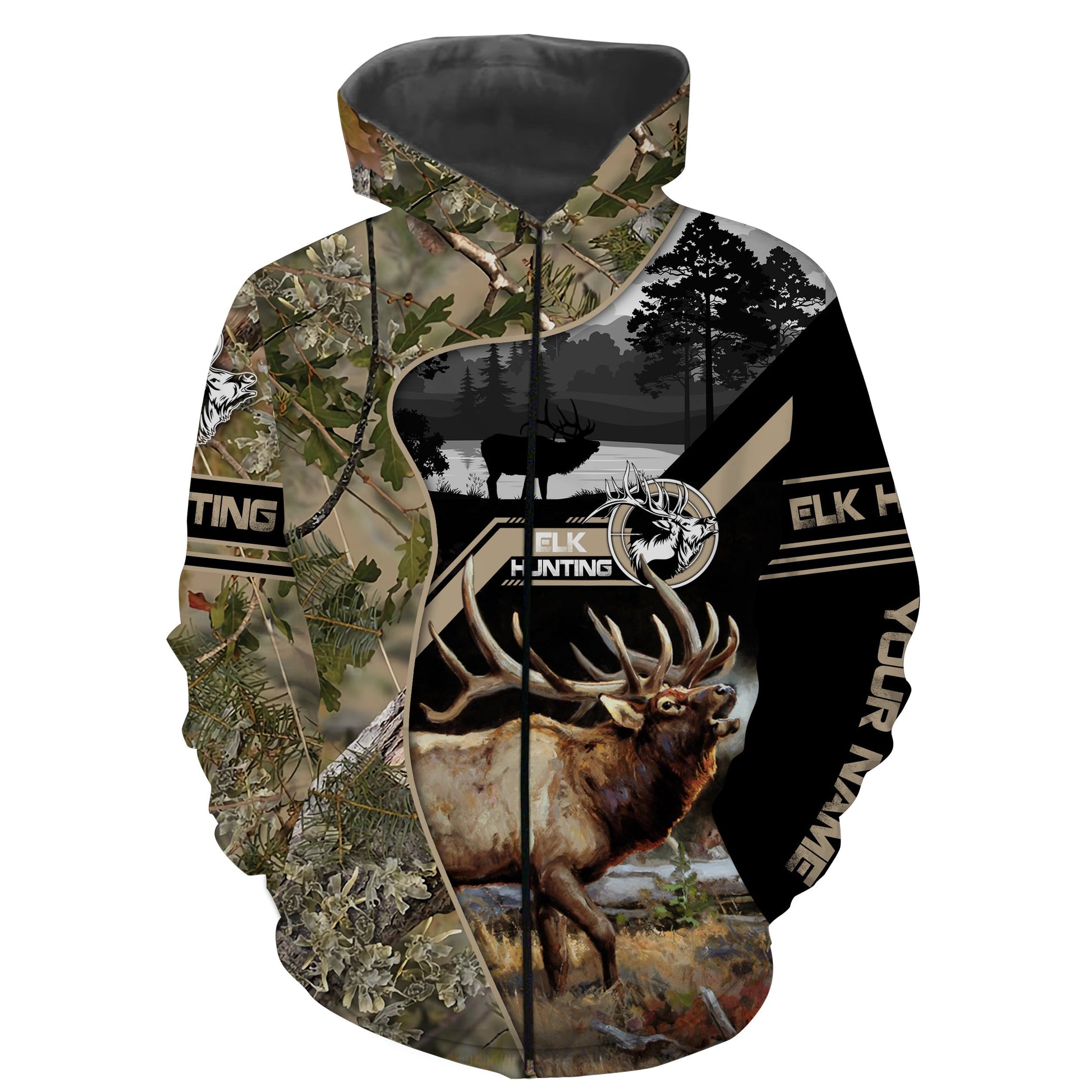 Elk Hunting Camo Custom Name 3D All over print shirts NQS770