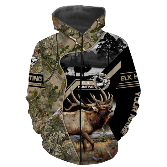 Elk Hunting Camo Custom Name 3D All over print shirts NQS770