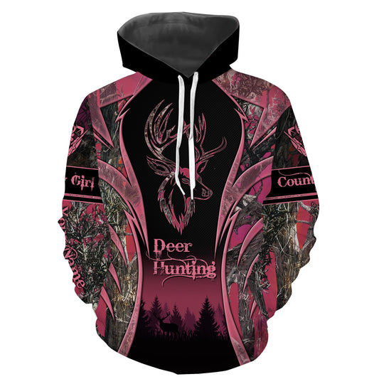 Country girl Deer hunter pink camo Custom name All over printed hunting shirts, deer hunting clothes NQS3700