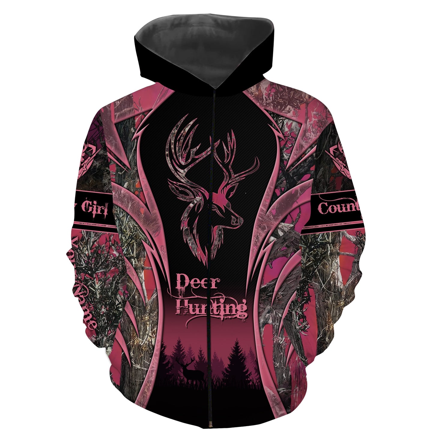 Country girl Deer hunter pink camo Custom name All over printed hunting shirts, deer hunting clothes NQS3700