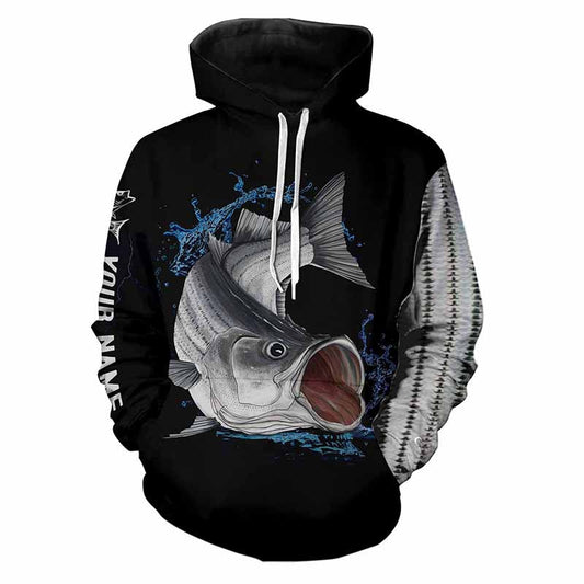 Striped Bass (Striper) Fishing scale Customize All over printed shirts - personalized fishing shirts NQS332 Hoodie