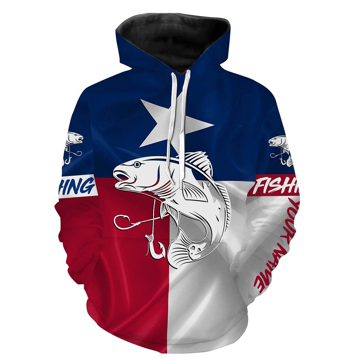 Redfish Puppy Drum Tattoo Fishing Texas Flag 3D All Over Print Shirts Saltwater Personalized Fishing Apparel Nqs399 Hoodie Hoodie