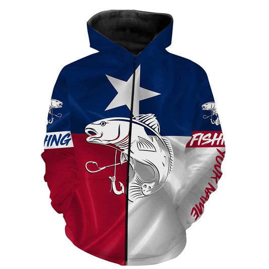 Redfish Puppy Drum Tattoo Fishing Texas Flag 3D All Over Print Shirts Saltwater Personalized Fishing Apparel Nqs399 Zip Up Hoodie Zip Up Hoodie