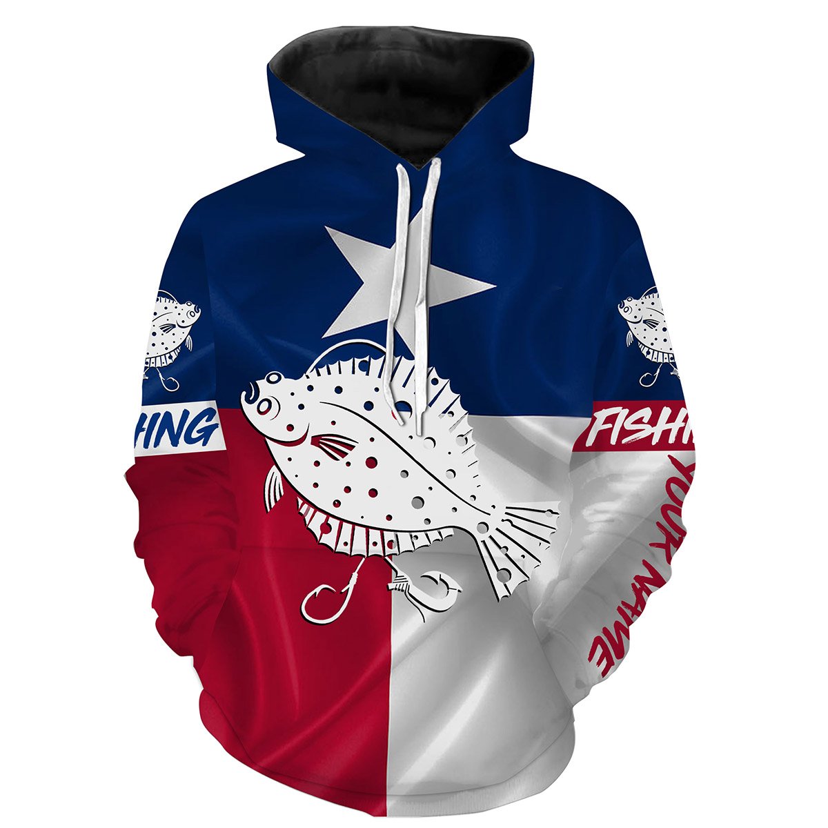 Flounder Tattoo Fishing Texas Flag 3D All Over Print Shirts Saltwater Personalized Fishing Apparel For Adult And Kid Nqs401 Hoodie Hoodie