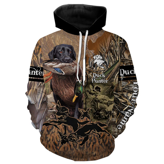 Labrador Retriever Mallard Duck hunting dog waterfowl camo custom name all over printed shirts NQSD50 Hoodie