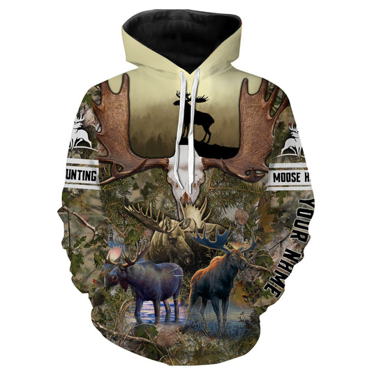 Moose hunting 3d camouflage shirts buck animal- personalized hunting shirts NQSD33