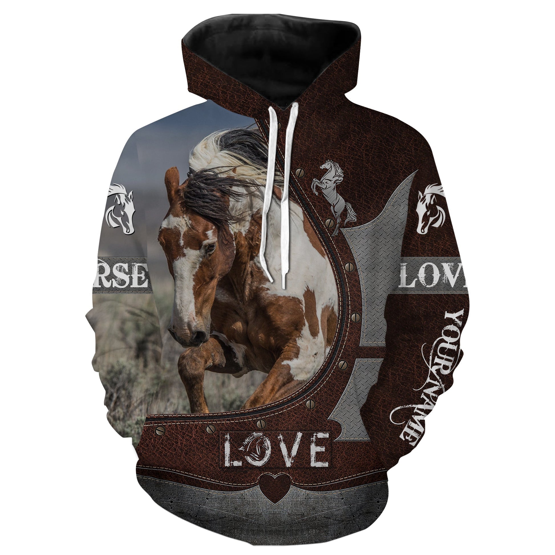 American Paint Horse Love Horse 3D Shirts Custom Name Cute Horse Shirts Hoodie Hoodie