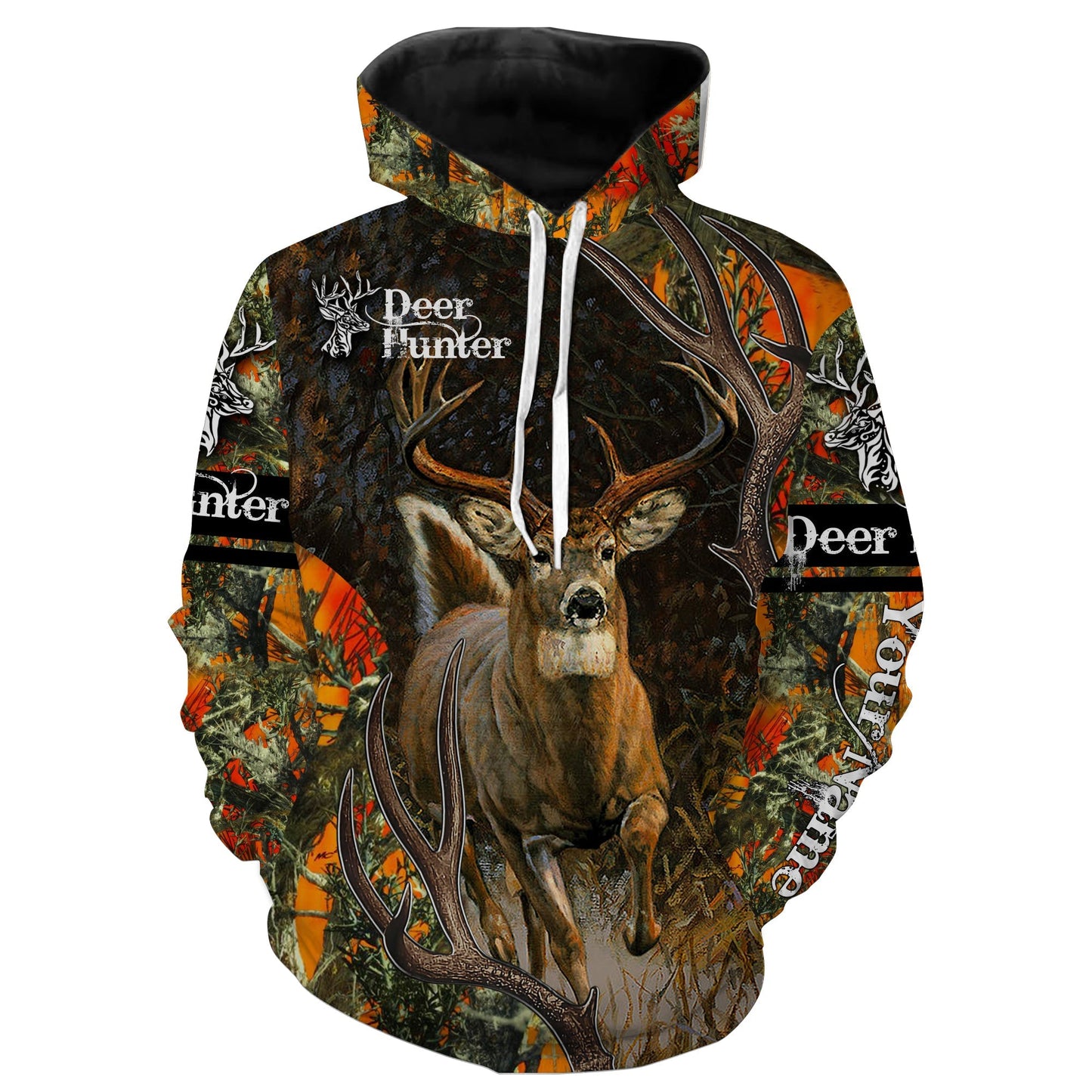 The deer hunter black orange camo hunting shirt Customize Name 3D All Over Printed Shirts NQSD70