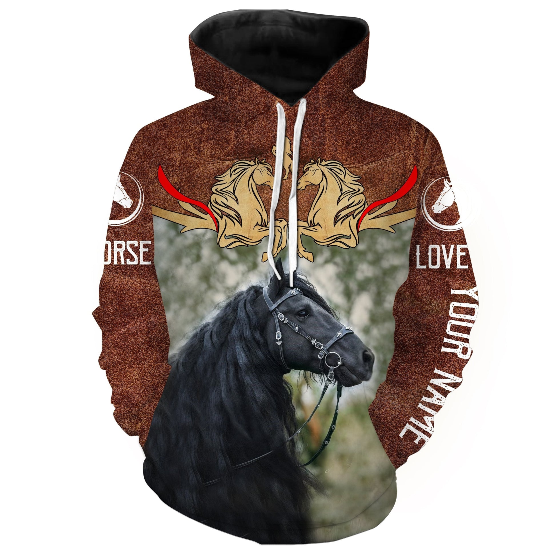 Friesian Horse Custom Name 3D All Over Print Shirts  Hoodie Hoodie