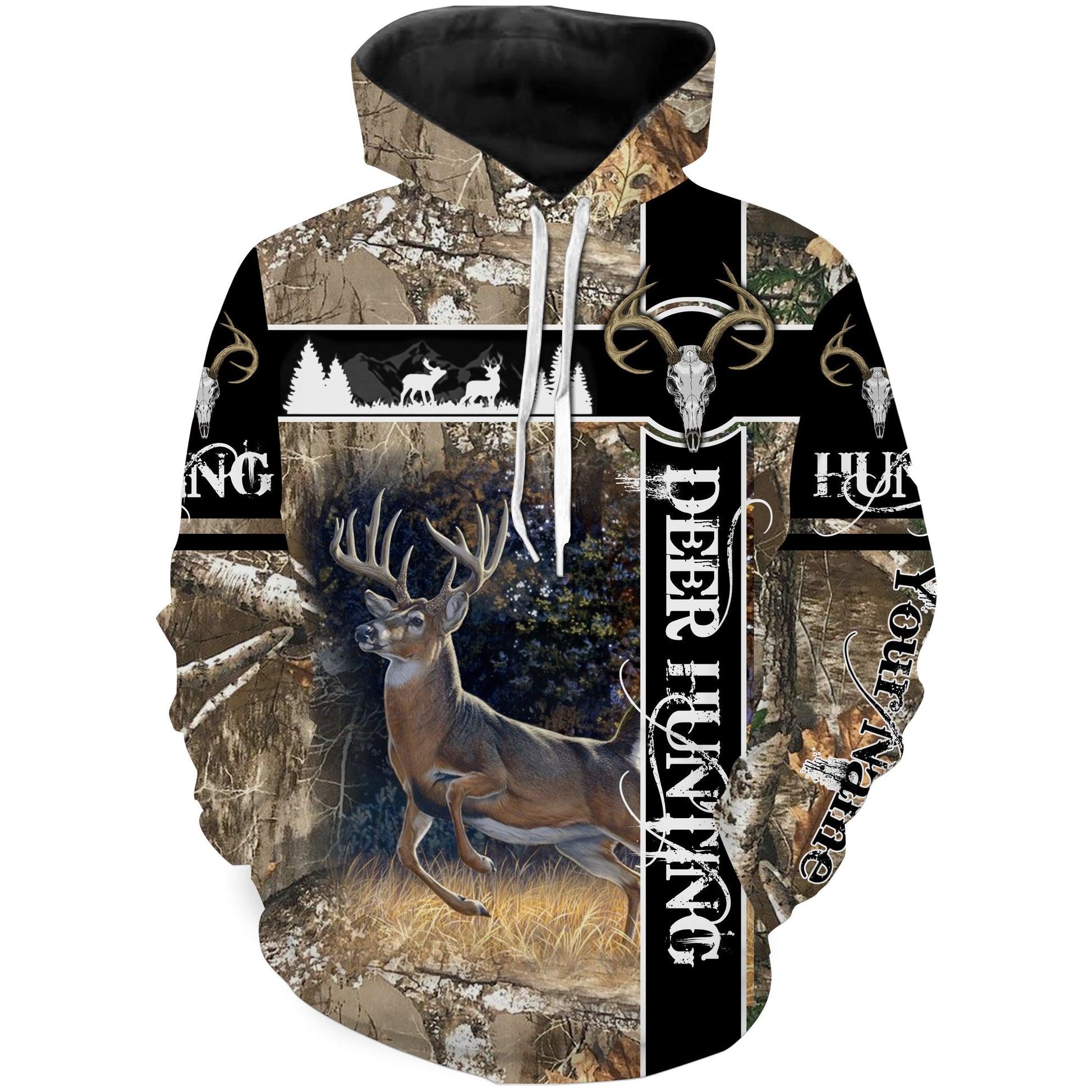 Deer hunting camouflage hunting clothes Customize Name 3D All Over Printed Shirts Hunting gift For men NQS1005