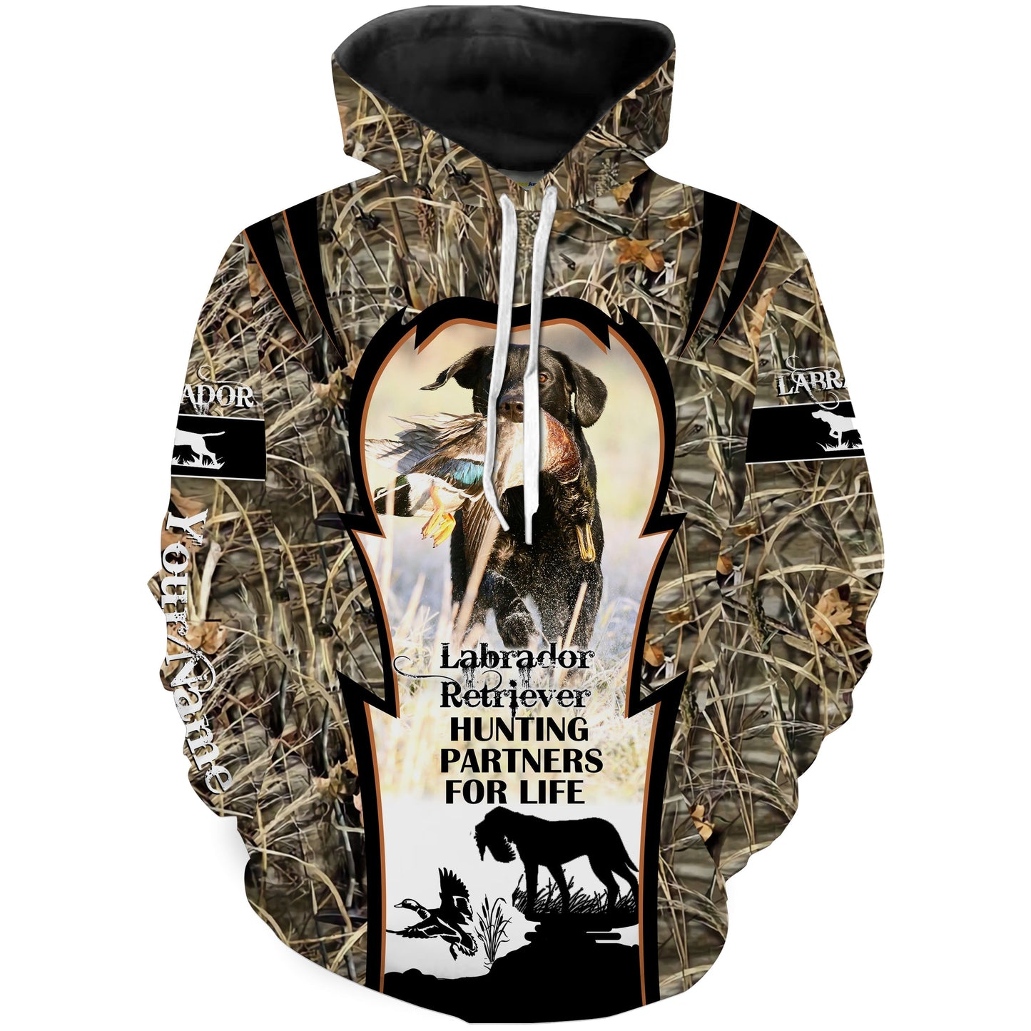 Best Hunting Dog Labrador Retriever Hunting Partners For Life Customize Name 3D All Over Print Shirts Waterfowl Camo Nqs1698 Hoodie Hoodie