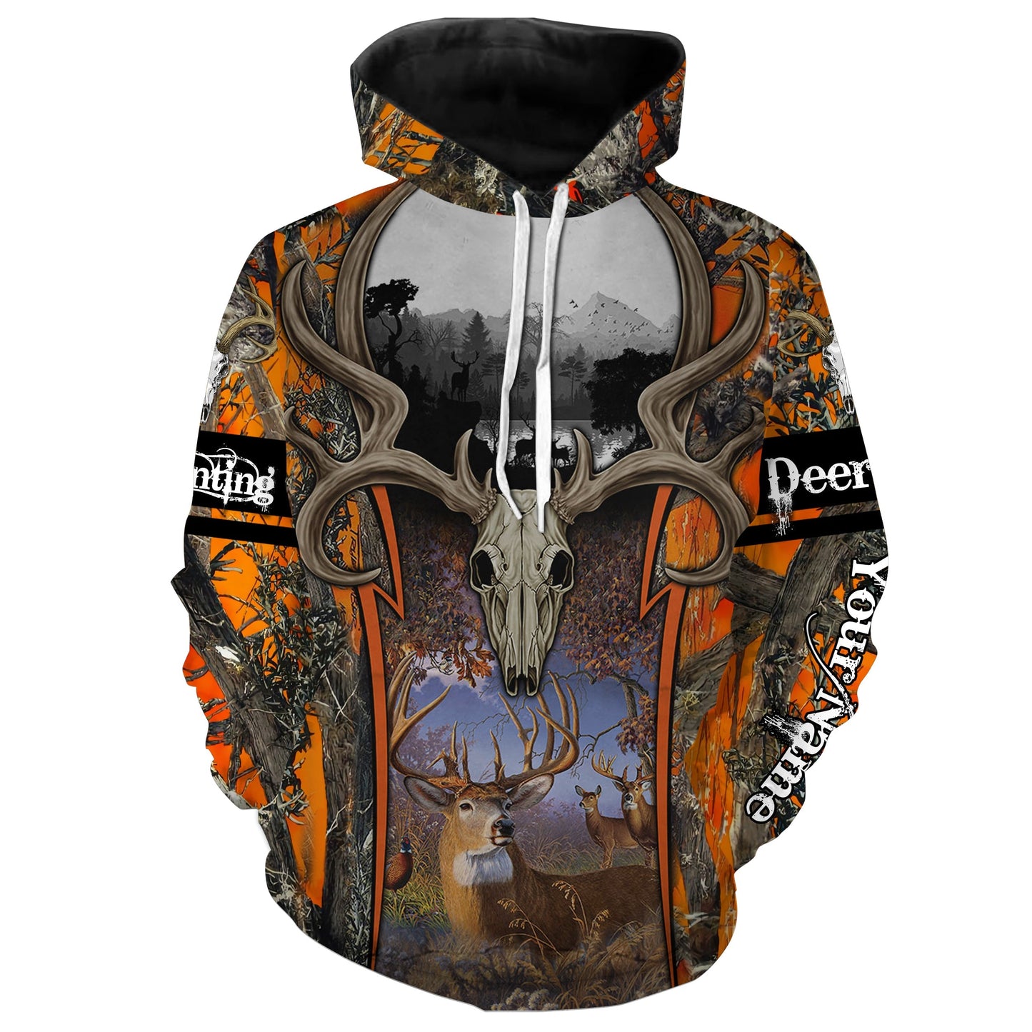 Deer Hunting orange Camo hunting clothes Customize Name 3D All Over Printed Shirts NQS884