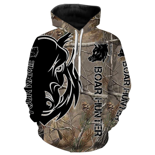 Wild boar hunting camouflage clothes Customize Name 3D All Over Printed Shirts plus size NQS1029