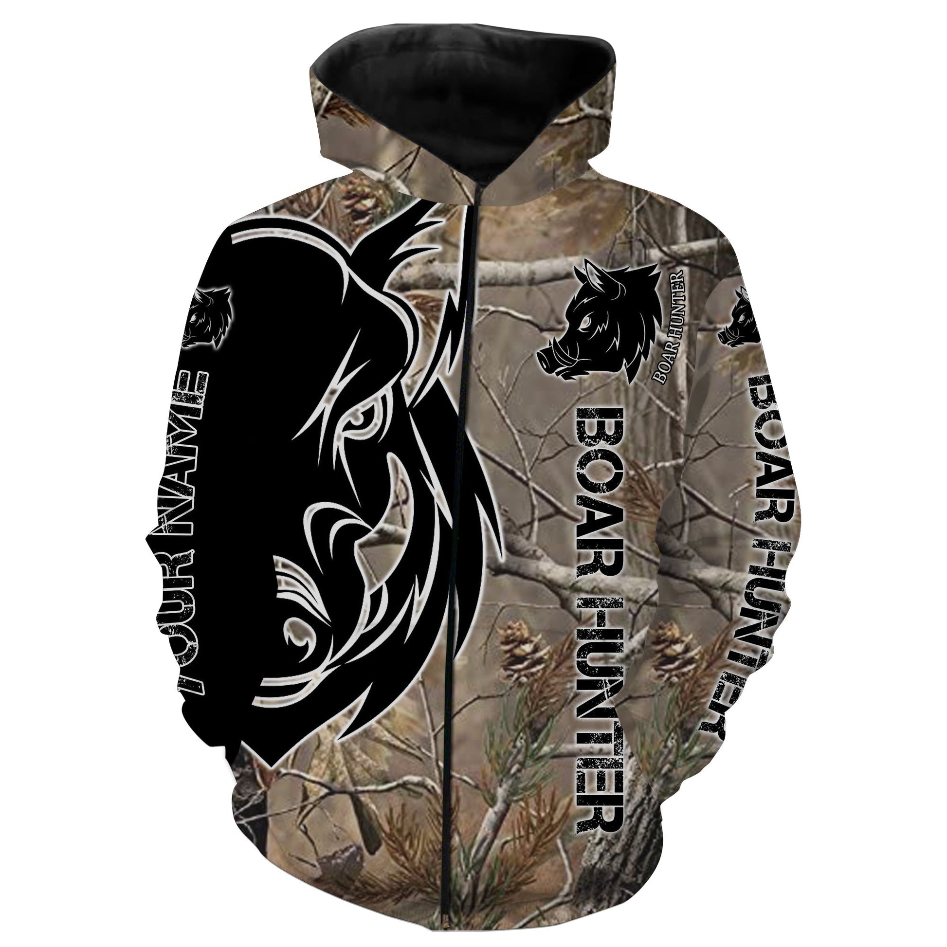 Wild boar hunting camouflage clothes Customize Name 3D All Over Printed Shirts plus size NQS1029