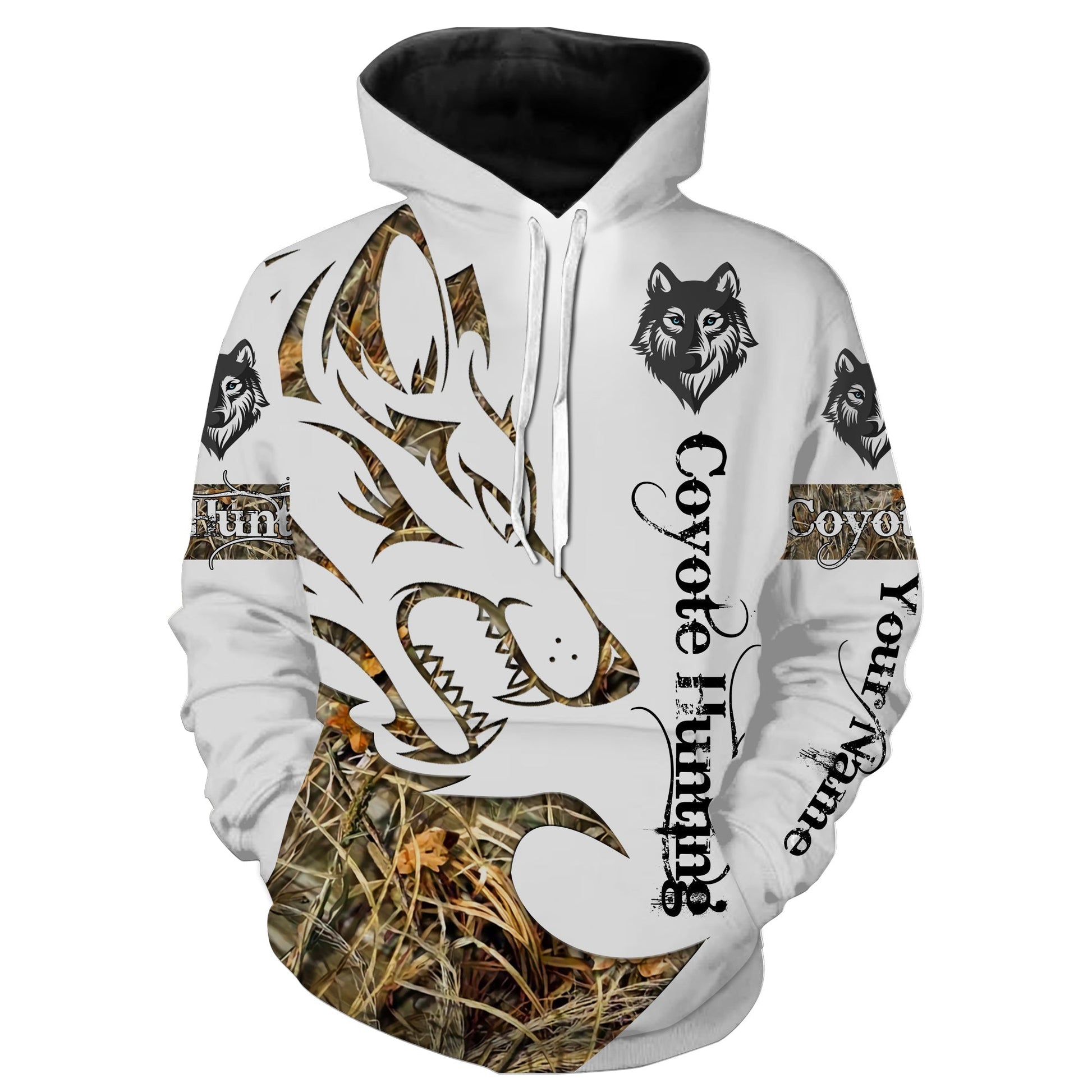 Coyote hunting predator tattoo camouflage hunting clothes Customize Name 3D All Over Printed Shirts plus size Personalized gift NQS1041 Hoodie