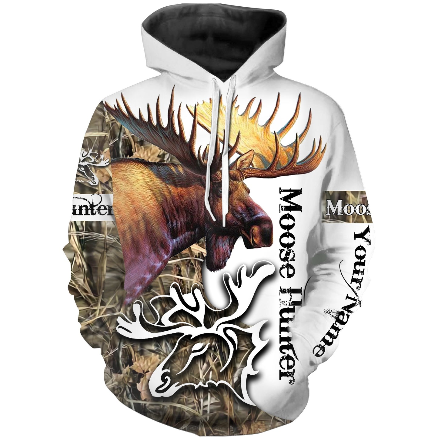 Moose Hunting Camo Huntaholic Customize name 3D All over print shirts - personalized apparel gift for hunting lovers - NQS667