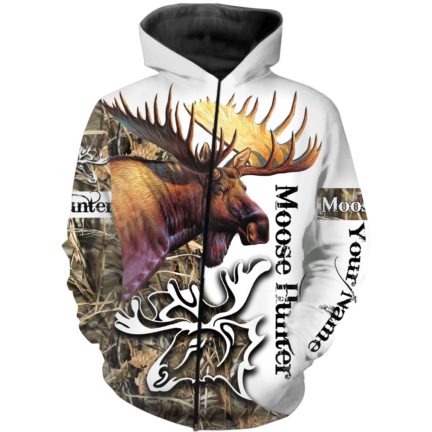 Moose Hunting Camo Huntaholic Customize name 3D All over print shirts - personalized apparel gift for hunting lovers - NQS667