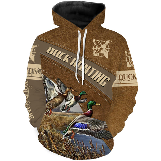 Duck Hunting Waterfowl camo all over printed Shirt, Hoodie - Personalized Duck Hunting Gifts NQS3026