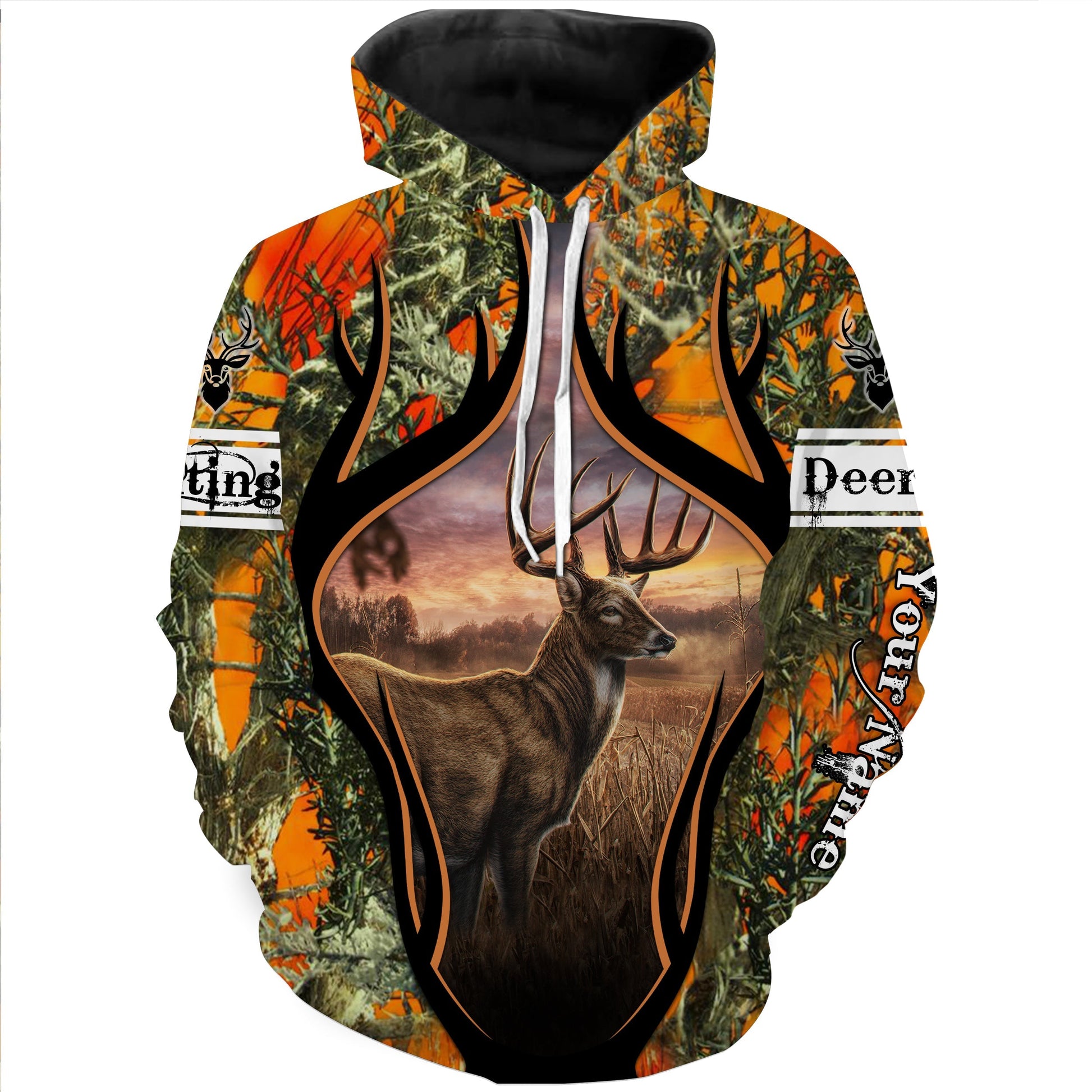 Deer Hunting Orange Muddy camo Customize Name 3D All Over Printed Shirts NQS948