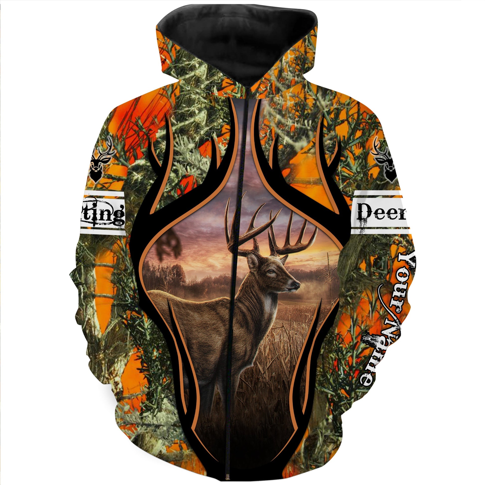 Deer Hunting Orange Muddy camo Customize Name 3D All Over Printed Shirts NQS948