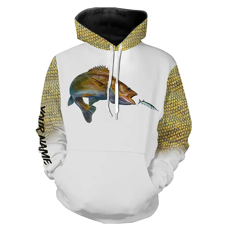 Walleye fishing Customized Name 3D All Over print shirts personalized fishing apparel for Adult and kid NQS551 Hoodie