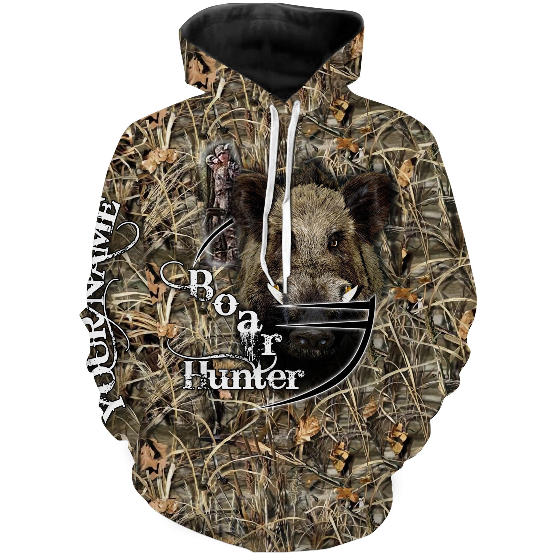 Wild Boar Hunting Camo Hunting Shirts Customize Name 3D All Over Printed Shirt Hoodie Hoodie