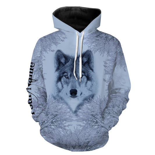 Winter wolf hunting wolf shirt camo 3D All Over Printed Shirts Hoodie