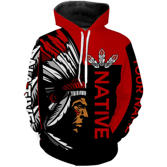 Customize Native American men red tattoo 3D All over print Shirt Indigenous Gifts Apparel