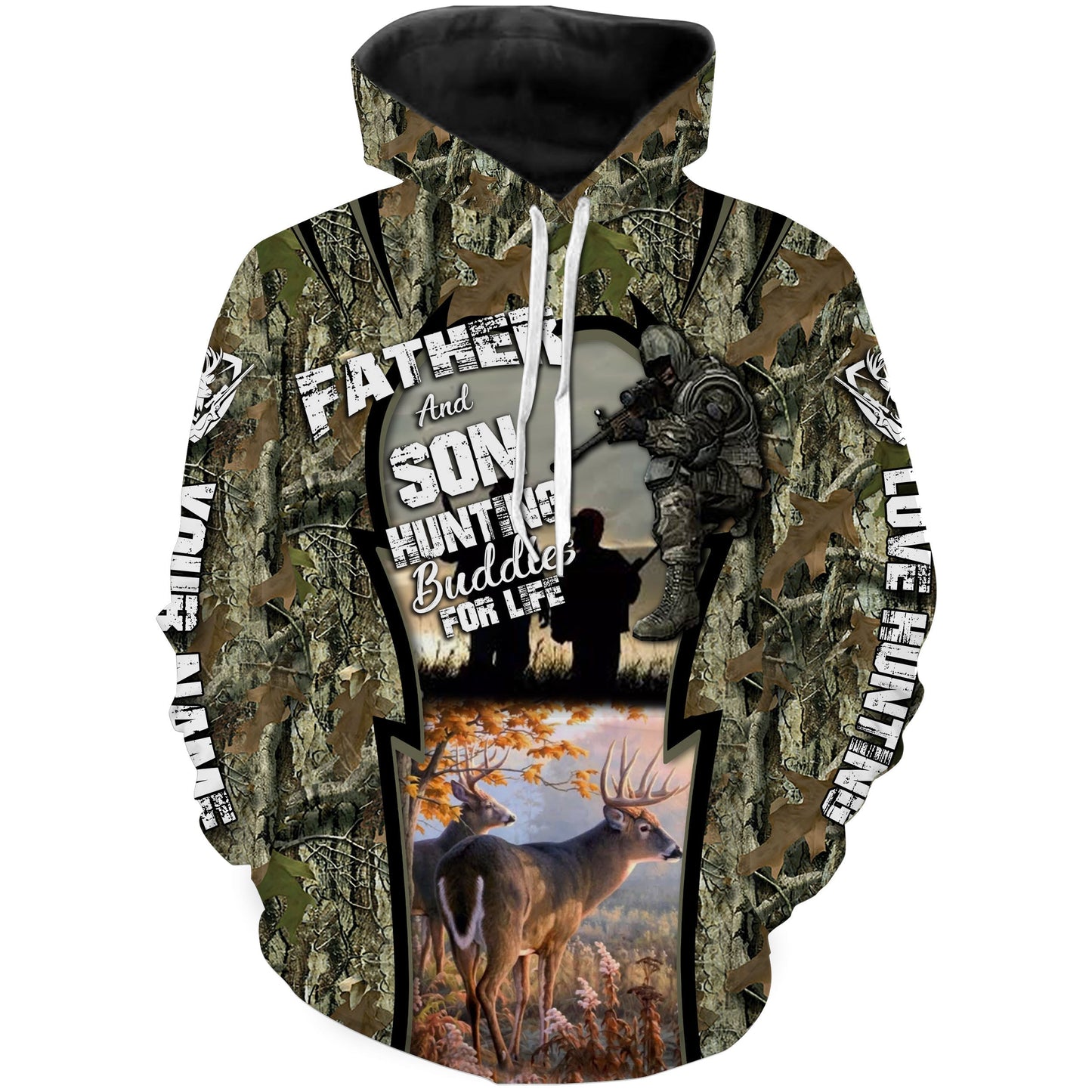 Father And Son Hunting Buddies For Life Deer Hunting Rifle Grim Reaper Custom Name 3D All over print shirts NQS828 Hoodie