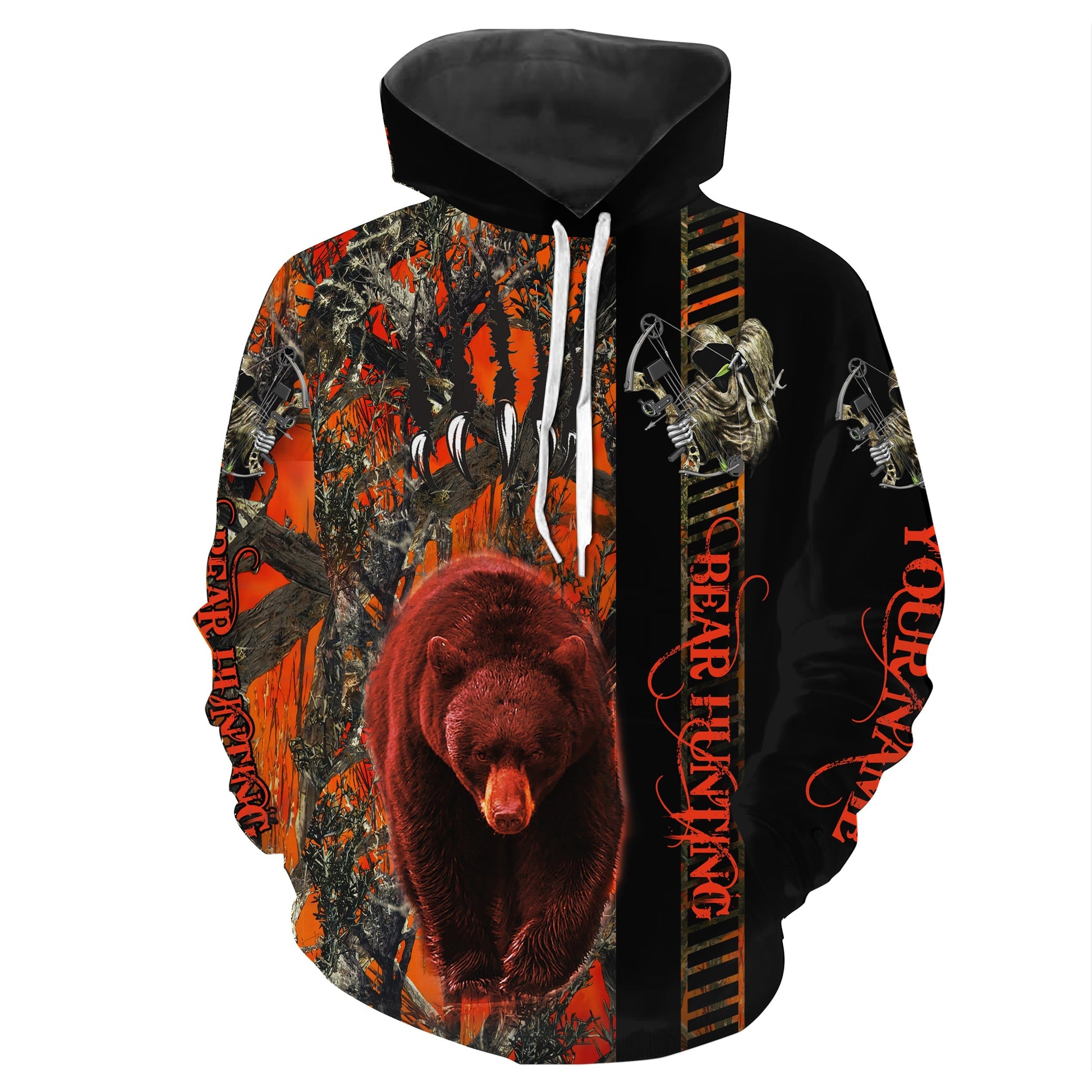 Bear Hunting Bone reaper Orange Muddy Camo Bowhunting Customize Name 3D All Over Printed Shirts NQS838