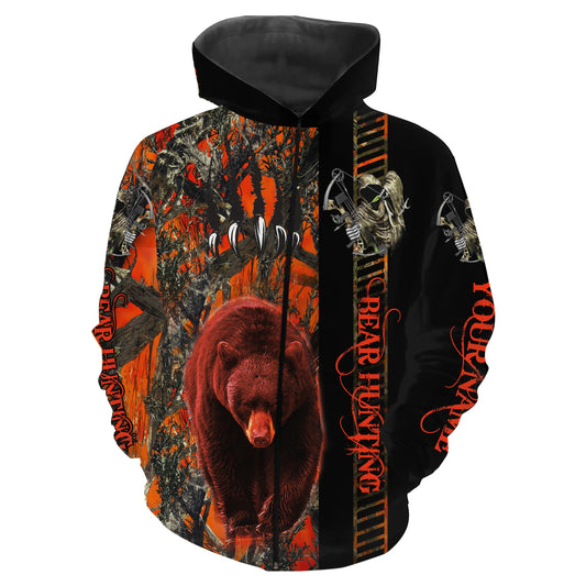 Bear Hunting Bone reaper Orange Muddy Camo Bowhunting Customize Name 3D All Over Printed Shirts NQS838