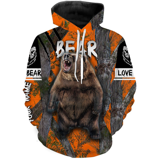 Bear hunter big game hunting Customize Name 3D All Over Printed Shirts plus size NQS996