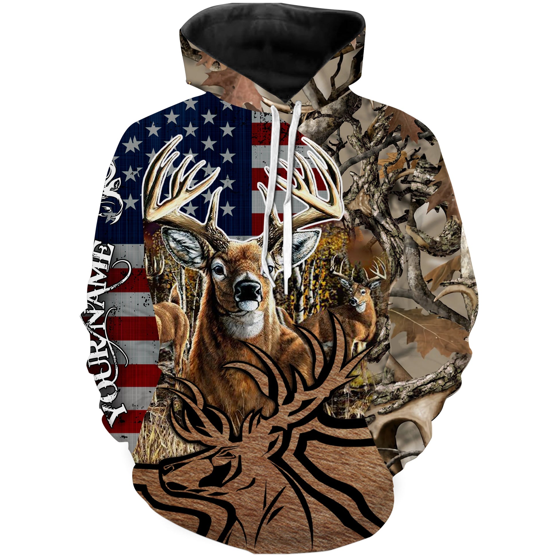 American Deer hunting camouflage shirt Customize Name 3D All Over Printed Shirts plus size NQS1156