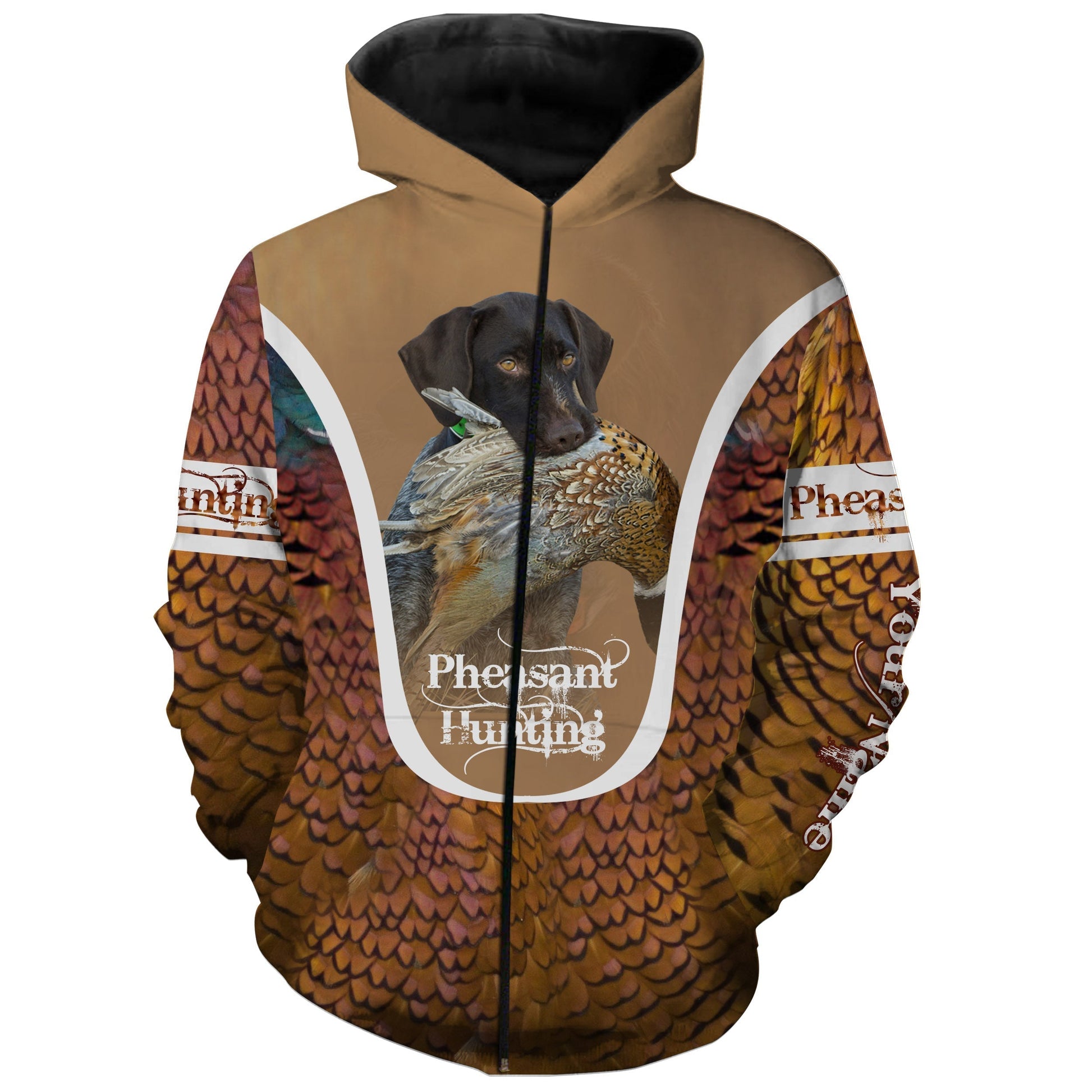 Deutsch Drahthaar Pheasant hunting dog Custom name All over print Shirts, Personalized Hunting gifts FSD4003