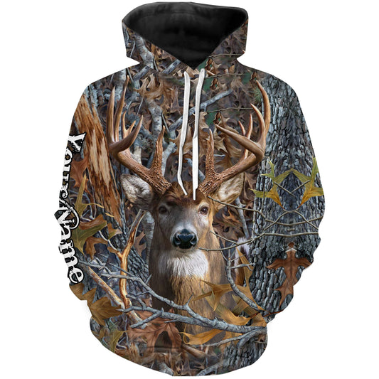 Deer Hunting Camo Customize Name 3D All Over Printed Shirts Personalized gift For Adult And Kid NQS720 Hoodie