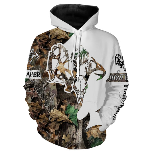 Deer hunting crossbow Deer skull grim reaper camouflage Customize Name 3D All Over Printed Shirts, Hunting gift For men, women, kid NQS2647