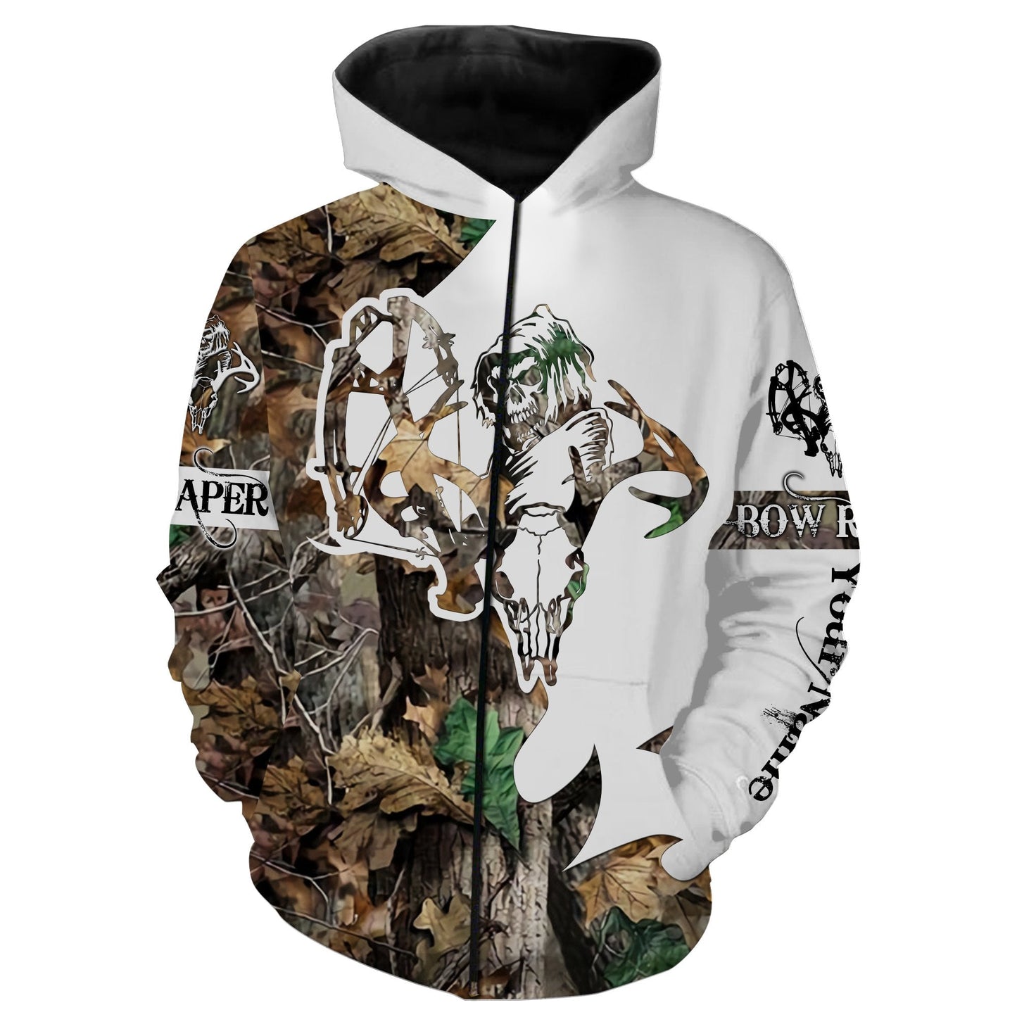 Deer hunting crossbow Deer skull grim reaper camouflage Customize Name 3D All Over Printed Shirts, Hunting gift For men, women, kid NQS2647