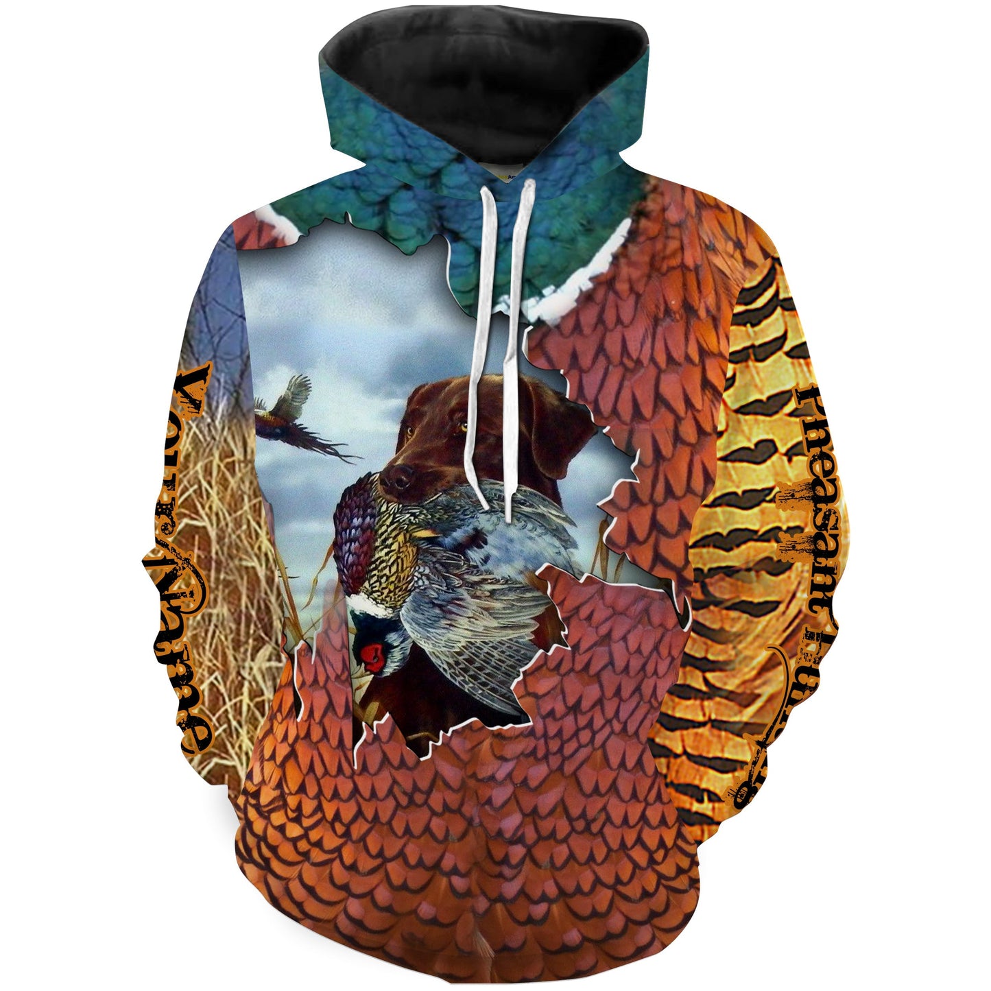 Pheasant hunting with dog Labrador retriever Customize Name 3D All Over Printed Shirts Hunting gift NQS2114