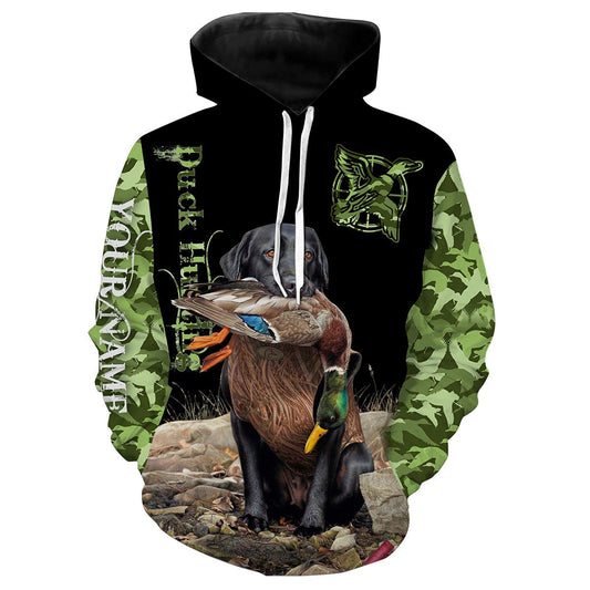 Duck Hunting Camo Customize Name 3D All Over Printed Shirts Personalized Hunting gift For Adult And Kid NQS632 Hoodie